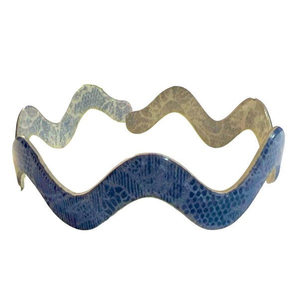 Vintage 1980’s Blue Print French Zig Zag Headband, Deadstock Unworn - Picture 1 of 2